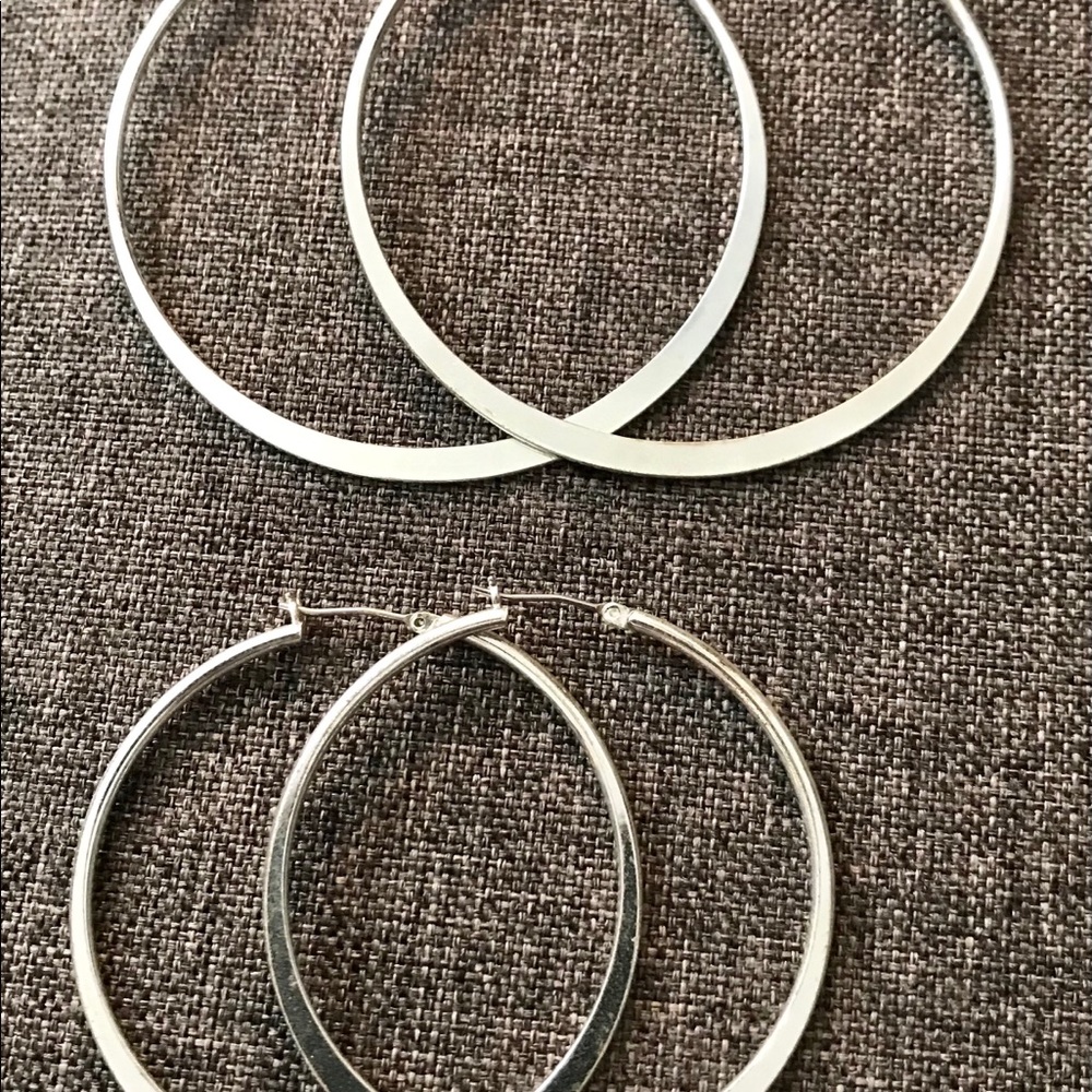 Silver hoop earrings for pierced ears
